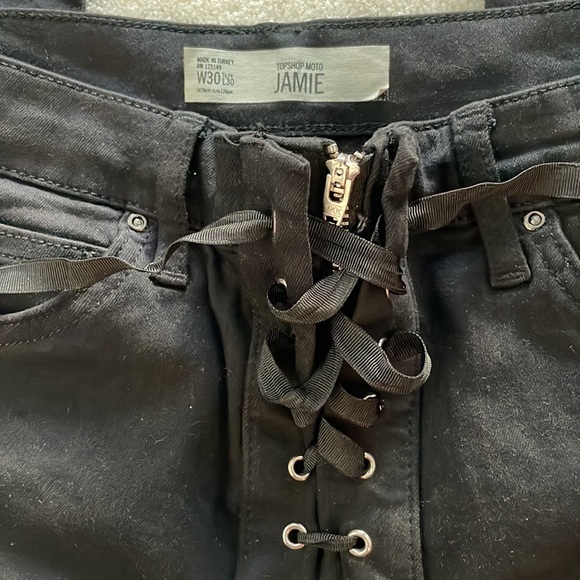 Topshop Jamie Corset Black Jeans Size 30w - Picture 4 of 6
